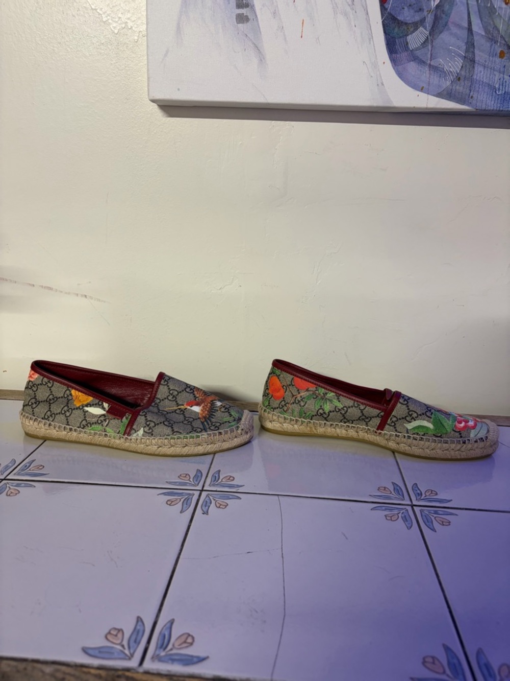 Gucci Women's GG Supreme Tian Espadrille Flats Sz. US10 - Picture 2 of 16